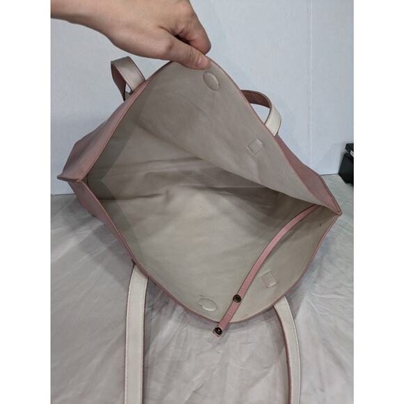 G. H. Bass & Co. White & Pink Elephant Tote Bag Purse Faux Leather Boho Aztec - Picture 3 of 7